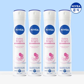 니베아 데오드라트 스프레이 엑스트라 브라이트, 200ml, 4개