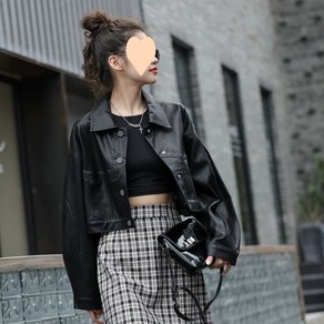 Cwadun 여성용 레트로 다용도 스타일리시 가죽 재킷