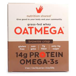 OATMEGA 14 克蛋白質 + 歐米茄 3 條, 布朗尼脆, 12條