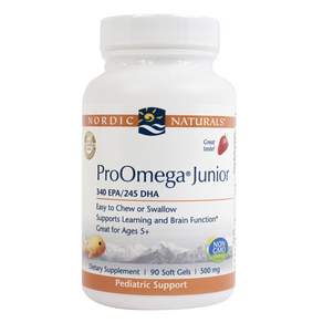 NORDIC NATURALS ProOmega DHA魚油膠囊 草莓味 500mg, 1罐, 90顆