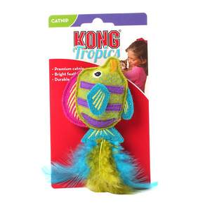 KONG 熱帶魚造型貓玩具, 1個, 綠