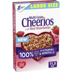 Cheerios 穀物脆圈圈麥片 草莓口味, 1盒, 326g