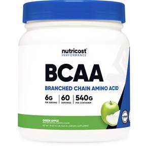 nutricost BCAA支鏈氨基酸粉 青蘋果味, 1個, 540克