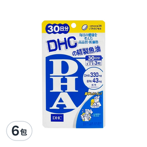 DHC 精製魚油DHA 30日份, 90顆, 420mg, 6包