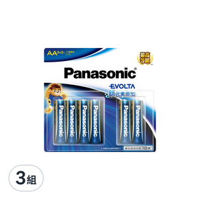 Panasonic 國際牌 Evolta 鈦元素鹼性電池 3號, 10顆, 3組