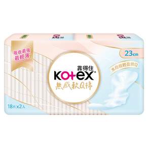 Kotex 靠得住 無感軟Q棉衛生棉 護翼型 日用, 23cm, 36片, 1組
