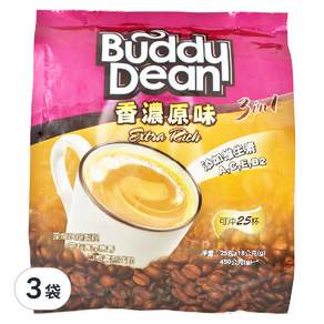 Buddy Dean 巴迪 三合一咖啡 香濃原味, 18g, 25入, 3袋