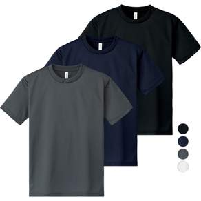 Urban Tee 中性圓領短袖T恤 3件組, 深海軍藍,海軍藍,黑色