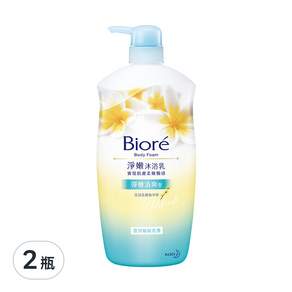 Biore 蜜妮 淨嫩沐浴乳 緬梔花香 彈嫩清爽, 1000g, 2瓶