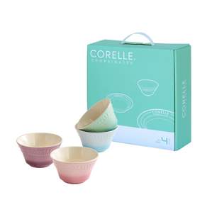 Corelle 康寧 飯碗 4件組, 綠色+藍色+紫色+粉色, 4個