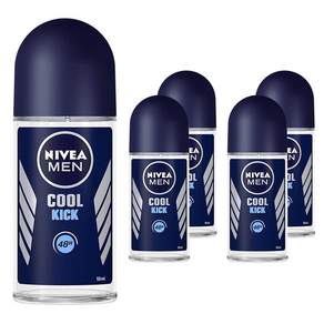 NIVEA 妮維雅 男士瞬間酷涼系列止汗爽身滾珠瓶, 50ml, 5個