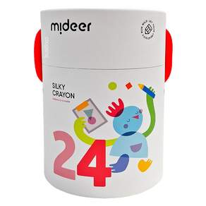 mideer 可洗式速乾絲綢蠟筆, 24色, 1桶