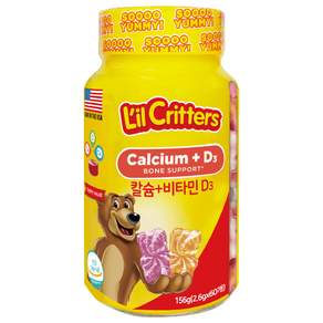 L'Il Critters 維生素D3+鈣小熊軟糖, 60顆, 1罐