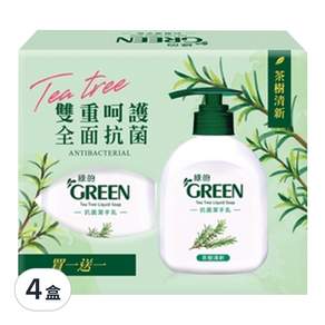 GREEN 綠的 抗菌潔手乳 2瓶, 茶樹清新, 440ml, 4盒