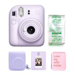 FUJIFILM 富士 instax 馬上看 Mini12拍立得相機 mini12+專用包+底片10入組, 一次成像迷你 12, 1個