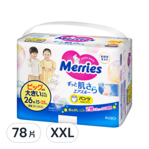 Merries 妙而舒 日本境內版妙兒褲/尿布, XXL, 78片