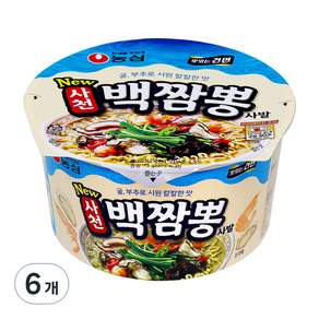 Nongshim 農心 碗裝非油炸四川辣海鮮白炒碼麵, 6個