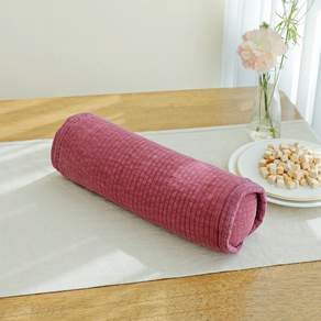 Begozani 棉質縫線扁柏木頸枕, 水洗酒紅色, 1個