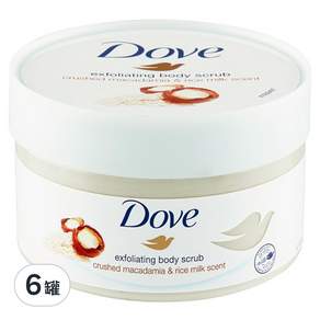 Dove 多芬 身體磨砂膏 澳洲堅果+米奶, 225g, 6罐