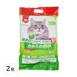 ECO Clean 豆腐貓砂, 綠茶, 7L, 2包