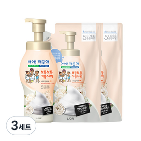 LION 獅王 泡泡沐浴乳容器 700g*1入+補充包 650g*2入 White Bouquet, 3組