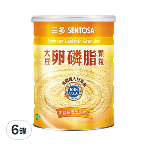 SENTOSA 三多 大豆卵磷脂顆粒 純素, 300g, 6罐