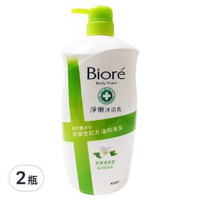 Biore 蜜妮 淨嫩沐浴乳 抗菌溫和型 純淨茉莉香, 1kg, 2瓶