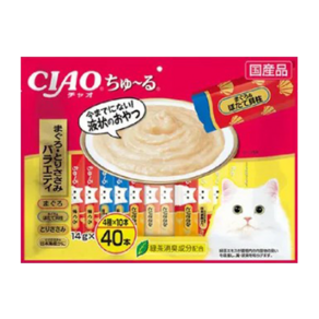 INABA CIAO 啾嚕 肉泥 40入, 鮪魚雞肉綜合口味, 560g, 1袋