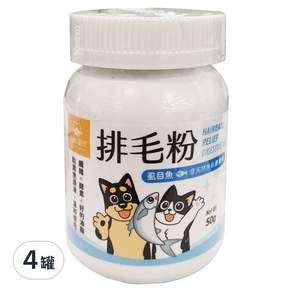 DOG CAT STAR 汪喵星球 海味排毛粉, 虱目魚肉, 4罐