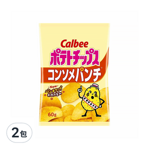 Calbee 卡樂比 Potato Chips 卡樂先生 洋芋片 清湯風味, 60g, 2包