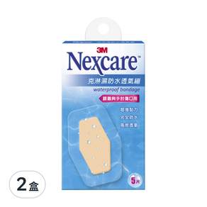 3M Nexcare 克淋濕防水透氣繃 滅菌 膝蓋與手肘傷口用, 5片, 2盒