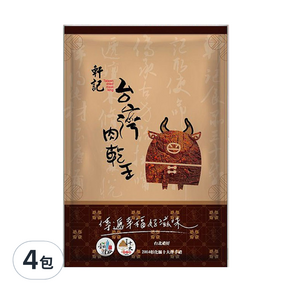 軒記台灣肉乾王 川辣牛肉乾, 130g, 4包