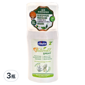 chicco NaturalZ 植萃清爽防蚊噴液, 100ml, 3瓶