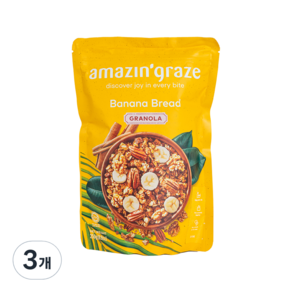 Amazing Graze 香蕉麵包 格蘭諾拉麥片 穀物, 3個, 250g