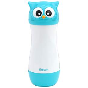 Edison 愛迪生 貓頭鷹不鏽鋼保溫保冷瓶, 藍色, 1入
