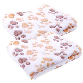 aryko 寵物印花珊瑚絨毛毯 2入, 淺褐色的