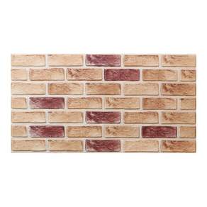 LIPACO Ltree 磚塊造型海綿牆貼 100*50*1cm, 棕紅色, 1個