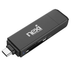 nexi USB3.1/3.0 OTG讀卡器 NX-U3130CR NX610, 黑色的, 1個