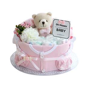 Baby Bakery 尿布蛋糕 熊熊款, 粉色