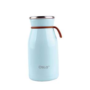 OSLO 牛奶罐造型手把保溫瓶, 薄荷綠, 350ml, 1個