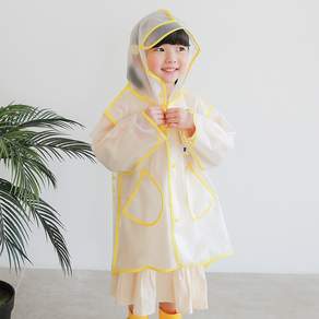 孩童黃色半透明雨衣