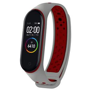 小米 Mi Band 3/4相容雙色運動錶帶, MB8551, 灰紅色