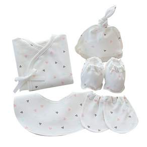 粉彩三角印花夏季嬰兒服5件組, 男女通用
