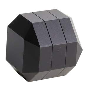 時尚立方體八角三重結構粉筆盒, 黑色的