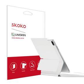 SKOKO 平板外接鍵盤全包覆保護外膜, 啞光白