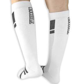 Crocodile 紋男式阿拉斯加冬季滑雪襪 2 雙套組 CD319, 白色, 白色