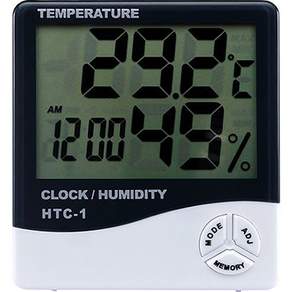 家用多功能數字濕度計溫度計, 1個, 白色 黑色