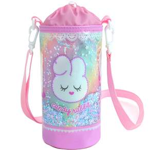 馬卡龍保溫水壺袋斜挎包, 粉色極光