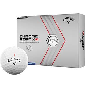 Callaway Chromesoft X LS 23 高爾夫球 4 件裝, 12件, Clova White, 1個