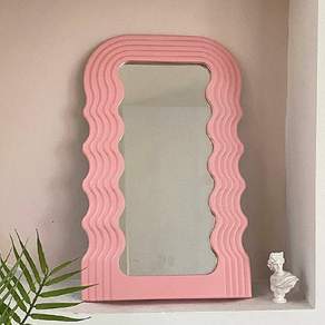 LUXIAI 波紋造型鏡子 L號, 粉色的